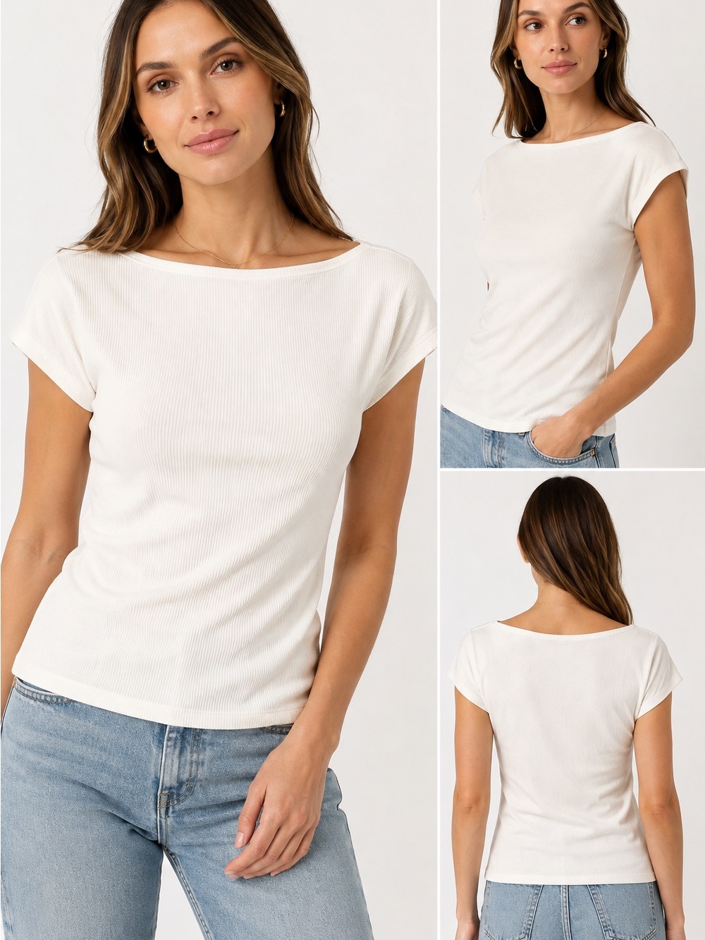 MODERN CITIZEN Boatneck Ribbed Tee